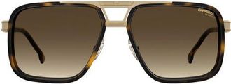 Carrera 61mm Gradient Rectangular Sunglasses in Havana Gold/Brown Sf at Nordstrom