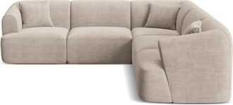 Cosmopolitan Design Sof&aacute; esquinero sim&eacute;trico modular 6 plazas pana capuchino