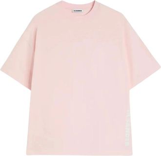 Jil Sander Katoenen T-shirt met ronde hals - Heren - T-shirts - Roze - S - Katoen - Tops