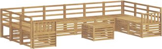 vidaXL Conjunto De Sof&aacute;s De Exterior 11 Uds. Blanco Vidaxl