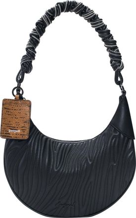Desigual Wavy Stitch Faux Leather Shoulder Bag in Black at Nordstrom