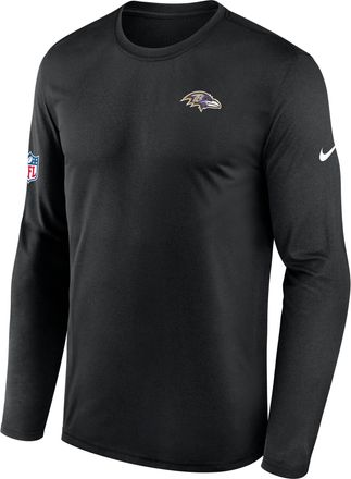 Nike Baltimore Ravens Alt Legend Small Logo Nike Mens Dri-FIT NFL Long-Sleeve T-Shirt in Black | 02TJ00A8G-UE8