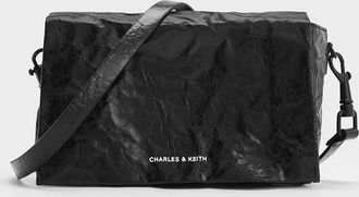 Charles & Keith Matina Crinkle-Effect Crossbody Bag
