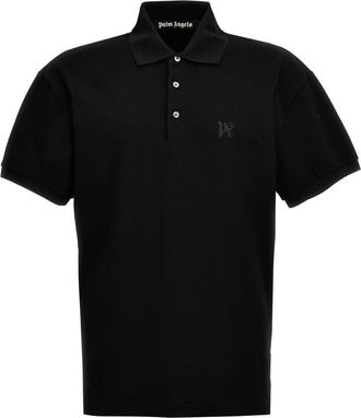 Palm Angels Black Monogram Logo Polo