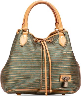 Louis Vuitton Pre-owned Bucket Bags, female, Brown, Size: ONE SIZE Pre-owned Striped Drawstring Bag