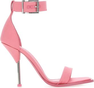 Alexander McQueen 110mm Sandalen met satijnen afwerking - Dames - Sandalen met hakken - Roze - 39 1/2 EU - Satijn - Schoenen
