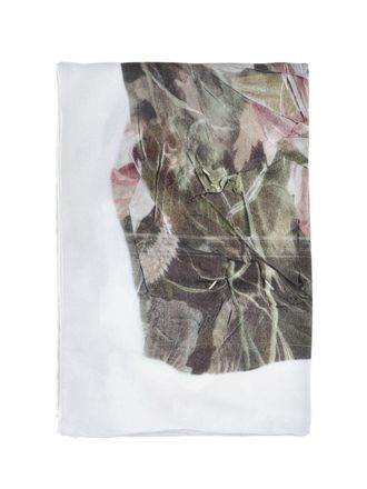 Maison Margiela Multicolor Faded Floral Print Silk Scarf