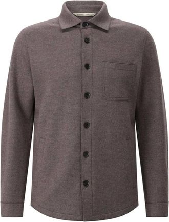 Maurizio Baldassari Jassen, Heren, Bruin, 2Xl, Wol, Wollen Overshirt Gemaakt in Italië