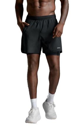 2XU Aero Mesh 2-in-1 5 Inch Short in Black/silver Reflective at Nordstrom, Size Xx-Large