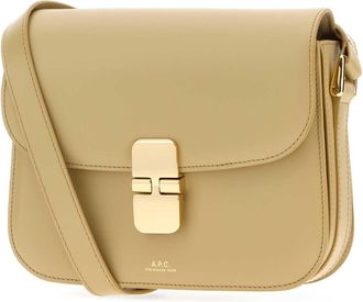 A.P.C. Womens Grace Crossbody Bag Beige Bovine Leather