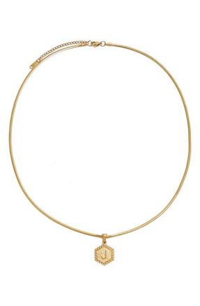 Petit Moments Initial Pendant Necklace in Gold-J at Nordstrom