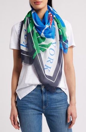 Kate Spade New York springtime bloom square scarf in Blue/Cream at Nordstrom Rack