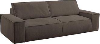 Vente-Unique Sof&aacute; cama de 4 plazas de pana marr&oacute;n AMELIA de PASCAL MORABITO