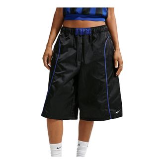 Nike (WMNS) Nike Sportswear Loose Mid-Rise Woven Shorts Black Old Royal White IV5021-010