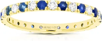 Vir Jewels 1 cttw Lab Grown Diamond Eternity Ring Wedding Band in 14K Yellow Gold For Women