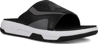 New Balance Mens Slide Sandal, Black/Castlerock/Wht, 13
