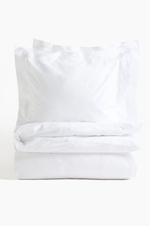 H&M Doppel-/Kingsize-Bettw&auml;sche aus Baumwollperkal - White