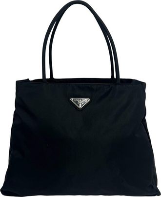 Prada Black Nylon Handbag Tote Bag (Pre-Owned)