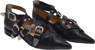 Toga Archives Womens Flat Black Calfskin