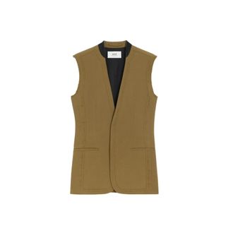 Ami Wool Sleeveless Jacket - female - Ami Paris - Waistcoats - Brown - XS - Jackets