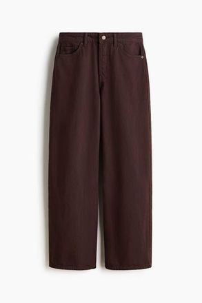 H&M Wide Regular Jeans in Dark Brown at Nordstrom, Size 18