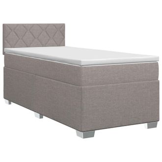 vidaXL Letto Box Spring Con Materasso Tortora 100 X 200 Cm Tessuto Vidaxl
