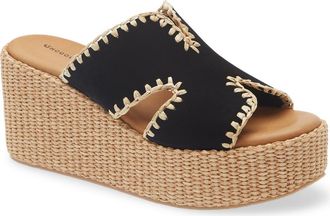 Chocolat Blu Jaxx Platform Wedge Sandal in Black Suede at Nordstrom, Size 6.5-7Us