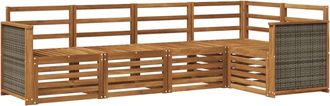 vidaXL Conjunto De Sof&aacute;s De Exterior 4 Uds. Natural Vidaxl