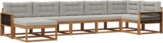 vidaXL Conjunto De Sof&aacute;s De Exterior 7 Uds. Natural Y Gris Claro Vidaxl