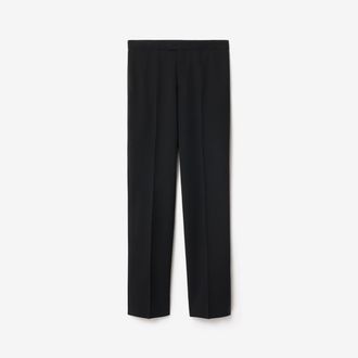 Burberry Grain de Poudre Wool Tuxedo Trousers, Size: 36