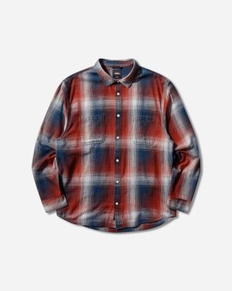 Vans Men s Indigo Plaid Longsleeve Shirt Racing Red