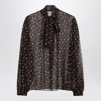 Dolce & Gabbana Dolce&Gabbana Black Chiffon Blouse With Small Rose Print