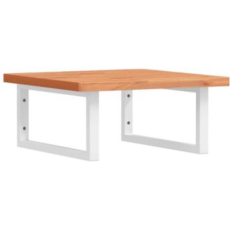 vidaXL Estante De Lavabo De Pared De Acero Y Madera Maciza De Haya Vidaxl