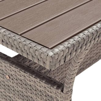 vidaXL Mesa De Jard&iacute;n Rat&aacute;n Sint&eacute;tico Gris 120x70x66 Cm Vidaxl
