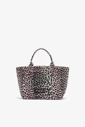 Ganni Pink Leopard Medium Tote