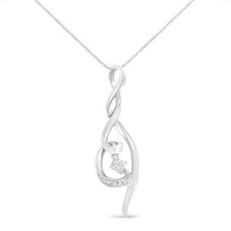 House of Brilliance Espira 10K White Gold 1/10 cttw Diamond Swirl Pendant Necklace at Nordstrom