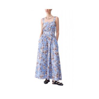 Liu Jo Lange Poplin Jurk - Dames - Maxi kleedjes - Veelkleurig - XL - Katoen - Kleedjes