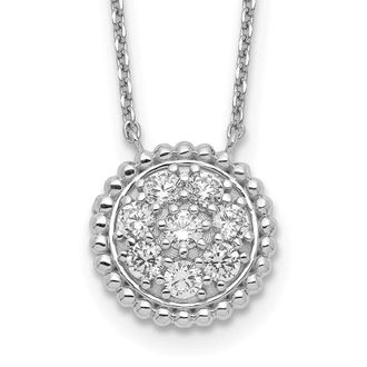Diamond2Deal Sterling Silver 8 Stone CZ Round Necklace 18