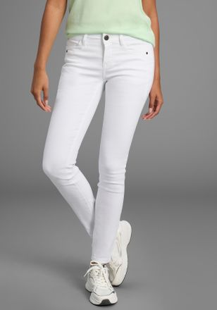 Arizona Skinny-fit-Jeans mit Keileins&auml;tzen extra-enger Beinschnitt, niedrige Leibh&ouml;he