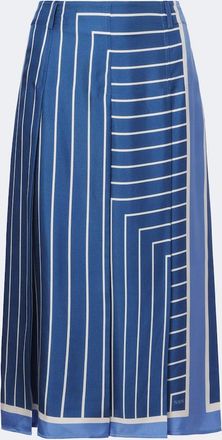 Tod's Striped silk midi skirt
