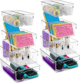 Sorbus 10 Pack Plastic Clear Bins