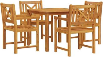 vidaXL Conjunto De Comedor De Jard&iacute;n 5 Pcs Marr&oacute;n Vidaxl
