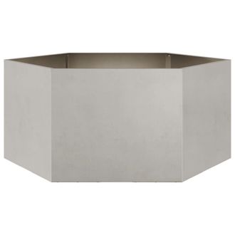 Berkfield Home Garden Planter Hexagon 104x90x45 cm Stainless Steel in Silver | Size: 104 x 90 x 45 cm