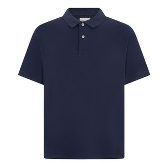 GANT Polo Shirts, male, Blue, Size: 2XL Cotton polo with short sleeves