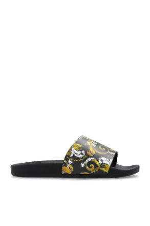 サンダル VERSACE JEANS COUTURE Men Sandals White 78YA3SQ3ZSC22 003 Chain Couture Slides White,Print | VERSACE US
