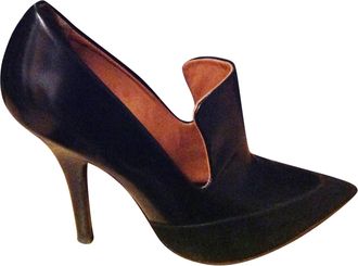 Celine Leather & Velvet Booties Size 36.5