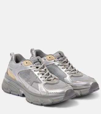 Golden Goose Lightstar metallic leather and mesh sneakers