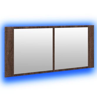 vidaXL Vidaxl - Armadietto Specchio Con Led Da Bagno Rovere Marrone 100x12x45cm