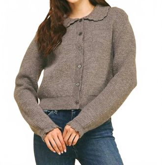 Pinch Design Janae Eyelet Detail Cardigan In Grey
