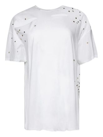 Interior Mandy Diamante cut-out T-shirt - White